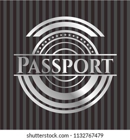 Passport silvery shiny emblem