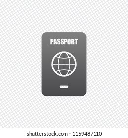passport, simple icon. On grid background