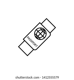 Passport simple outline vector icon.