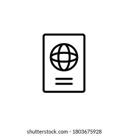 Passport simple thin line icon vector illustration