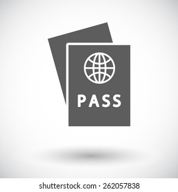Passport. Single flat icon on white background. Vector illustration.