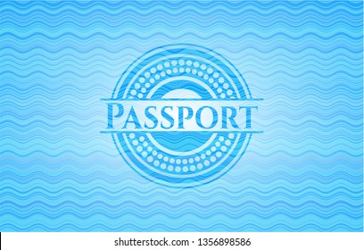 Passport sky blue water badge.