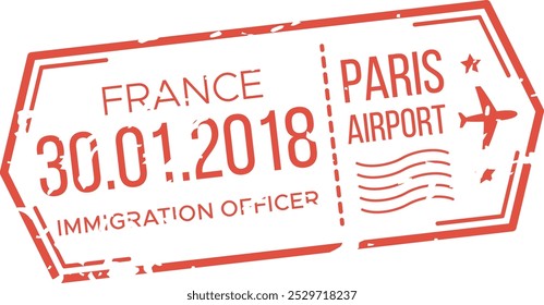 The passport stamp features the date January 30 2018 indicating entry into France at the Paris airport signifying the immigration process.