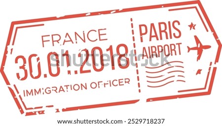 The passport stamp features the date January 30 2018 indicating entry into France at the Paris airport signifying the immigration process.