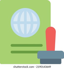 passport stamp Vector illustration on a transparent background.Premium quality symbols.Stroke vector      icon for concept and graphic design.