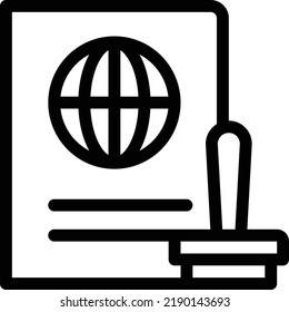 passport stamp Vector illustration on a transparent background.Premium quality symbols.Thin line vector   icon for concept and graphic design.