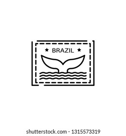 Passport Stamp, Visa, Brazil Icon. Element Of Passport Stamp For Mobile Concept And Web Apps Icon. Thin Line Icon For Website Design And Development