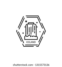 Passport stamp, visa, Iceland icon. Element of passport stamp for mobile concept and web apps icon. Thin line icon for website design and development