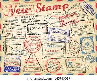 Passport stamps collection