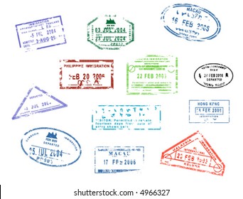 Passport Stamps - Hongkong, Macau, Philippines, Cambodia, Malaysia, Thailand