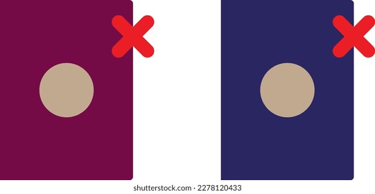 Passport strikes icon in blue and red