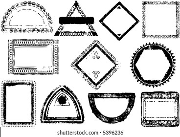 passport style stamp frames - illustration - vector