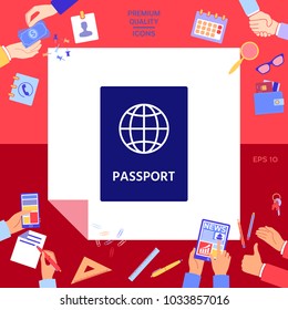 Passport symbol icon.