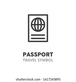 Passport  symbol line icon. Concept of travel and rest Vector illustration symbol elements for web design.