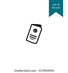 Passport symbol vector icon