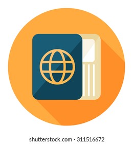 passport and ticket icon