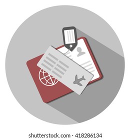 passport and ticket icon