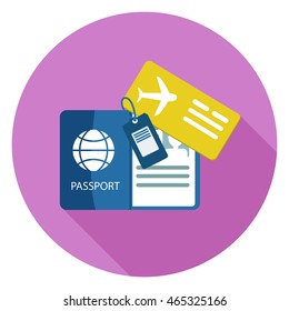 passport and ticket icon