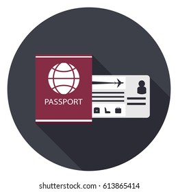 passport and ticket icon