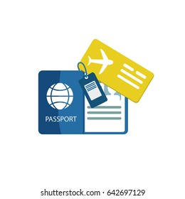 passport and ticket icon