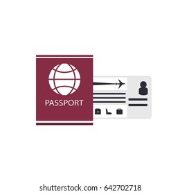 passport and ticket icon