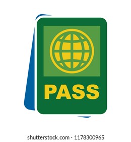 passport and ticket icon - flight pass - airplane boarding sign - travel and tourism icon