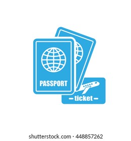  Passport and ticket icon vector illustration EPS 10.