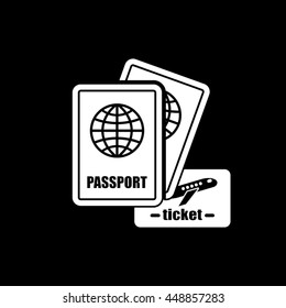  Passport and ticket icon vector illustration EPS 10.