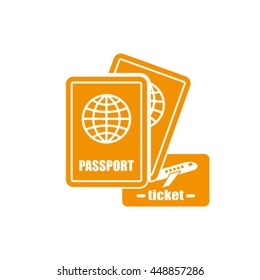  Passport and ticket icon vector illustration EPS 10.