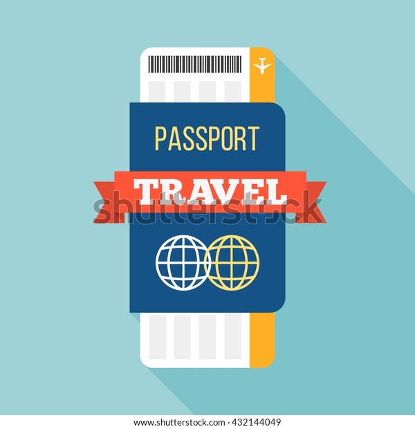 Passport Ticket Illustration Vector Travel Icon Stock Vector Royalty