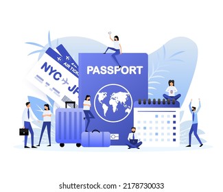 Passport ticket people. Vector illustration design. Flat vector illustration