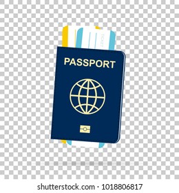 Passport with tickets