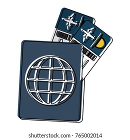 Passport with tickets
