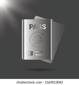 Passport with tickets. Air travel concept. Flat Design citizenship ID for traveler isolated.