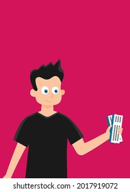 Pasaporte con entradas en la ilustración de vector manual aisladas en el fondo.