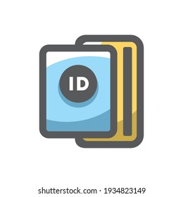 Passport with tickets Vector icon Cartoon illustration
