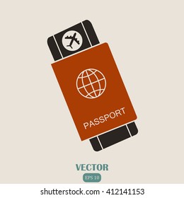 Passport with tickets vector illustration. Concept icons travel and tourism. 