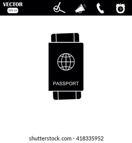 Passport with tickets vector illustration. Concept icons travel and tourism. I