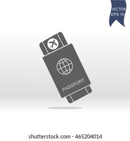 Passport with tickets vector illustration. Concept icons travel and tourism. International passport flat illustration. Passport concept.