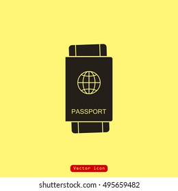 Passport with tickets vector illustration. Concept icons travel and tourism. International passport flat illustration. Passport concept.