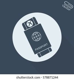 Passport with tickets vector illustration. Concept icons travel and tourism. International passport flat illustration. Passport concept.
