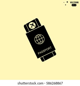 Passport with tickets vector illustration. Concept icons travel and tourism. International passport flat illustration. Passport concept.
