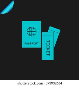 Passport with tickets vector illustration. Concept icons travel and tourism. International passport flat illustration. Passport concept.