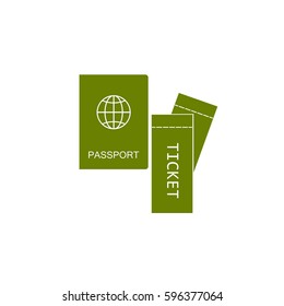 Passport with tickets vector illustration. Concept icons travel and tourism. International passport flat illustration. Passport concept.