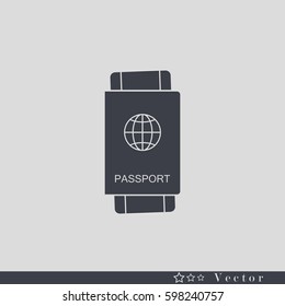 Passport with tickets vector illustration. Concept icons travel and tourism. International passport flat illustration. Passport concept.