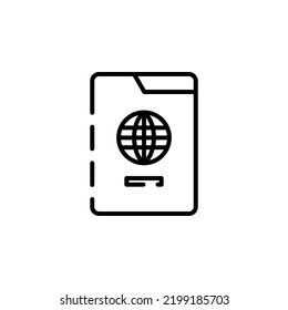 Passport, Travel, Business Dotted Line Icon Vector Illustration Logo Template. Suitable For Many Purposes.
