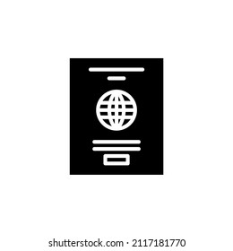 Plantilla de logotipo Passport, Travel, Business Solid Icon Vector Illustration. Idóneo Para Muchos Fines.