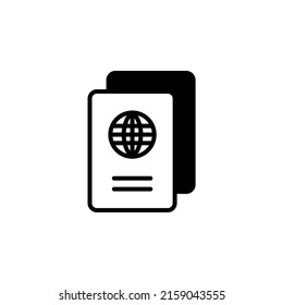 Plantilla de logotipo de imagen de vectores de línea sólida de Passport, Travel, Business Solid Line Icon Idóneo Para Muchos Fines.