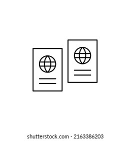 Passport, Travel, Business Thin Line Icon Vector Illustration Logo Template. Suitable For Many Purposes.