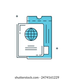 Passport, Travel Document, Identity, Immigration, International Travel, Passport Stamp, Visa, Border Control, Identity Verification Vector icon Design